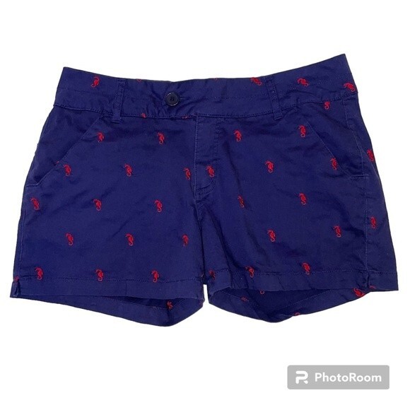Blue Epic Women's Shorts Navy with Red Seahorses Size 14 - Picture 3 of 7